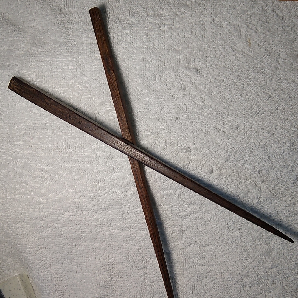 Vintage 80's cherry wood chopsticks + hair bun sticks